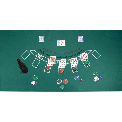 Green Blackjack Table Felt Gaming Table Top for Blackjack